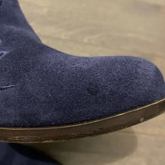 Lucky Brand Navy Blue Embroidered Basal Ankle Boots - Picture 7 of 12